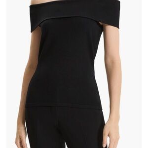 Theory Elegant Black Off-Shoulder Top